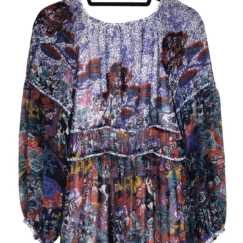 Anthropologie‎ Maeve Annabella Maxi Dress Size 4P Boho Floral Hippie Gypsy Indie - Picture 10 of 16